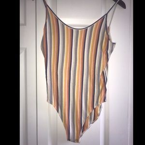 AEO Vertical Striped Multi-Color Bodysuit